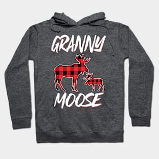 Red Plaid Granny Moose Matching Family Pajama Christmas Gift Hoodie